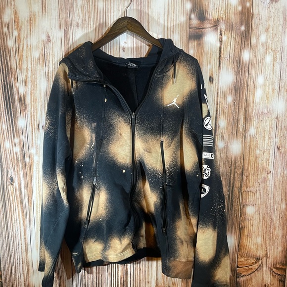Jordan Other - Air Jordan Jacket Hoodie Tie Dyed Bleached Number On Hoodie